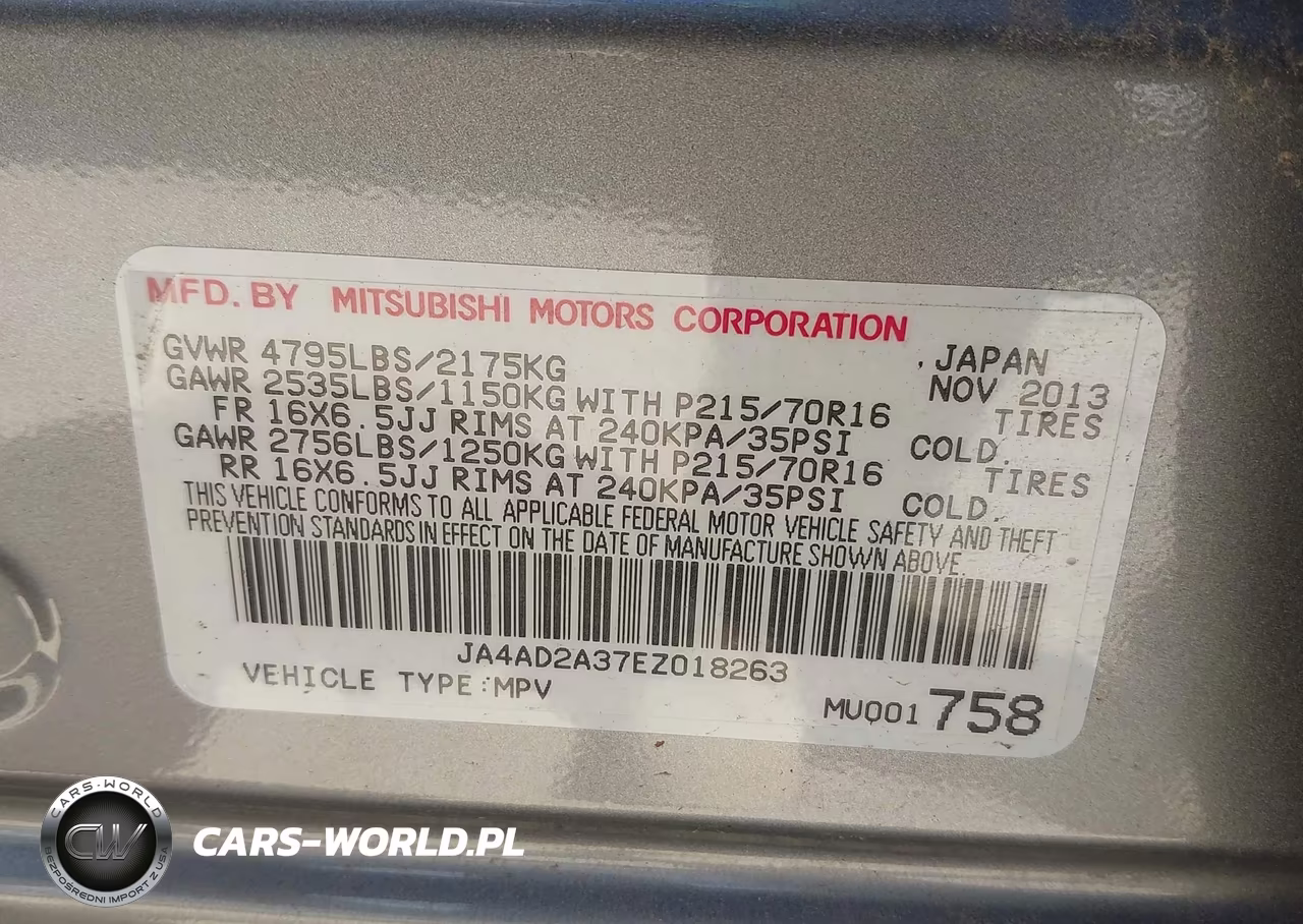 2014 Mitsubishi Outlander Es VIN:JA4AD2A37EZ018263 - 9