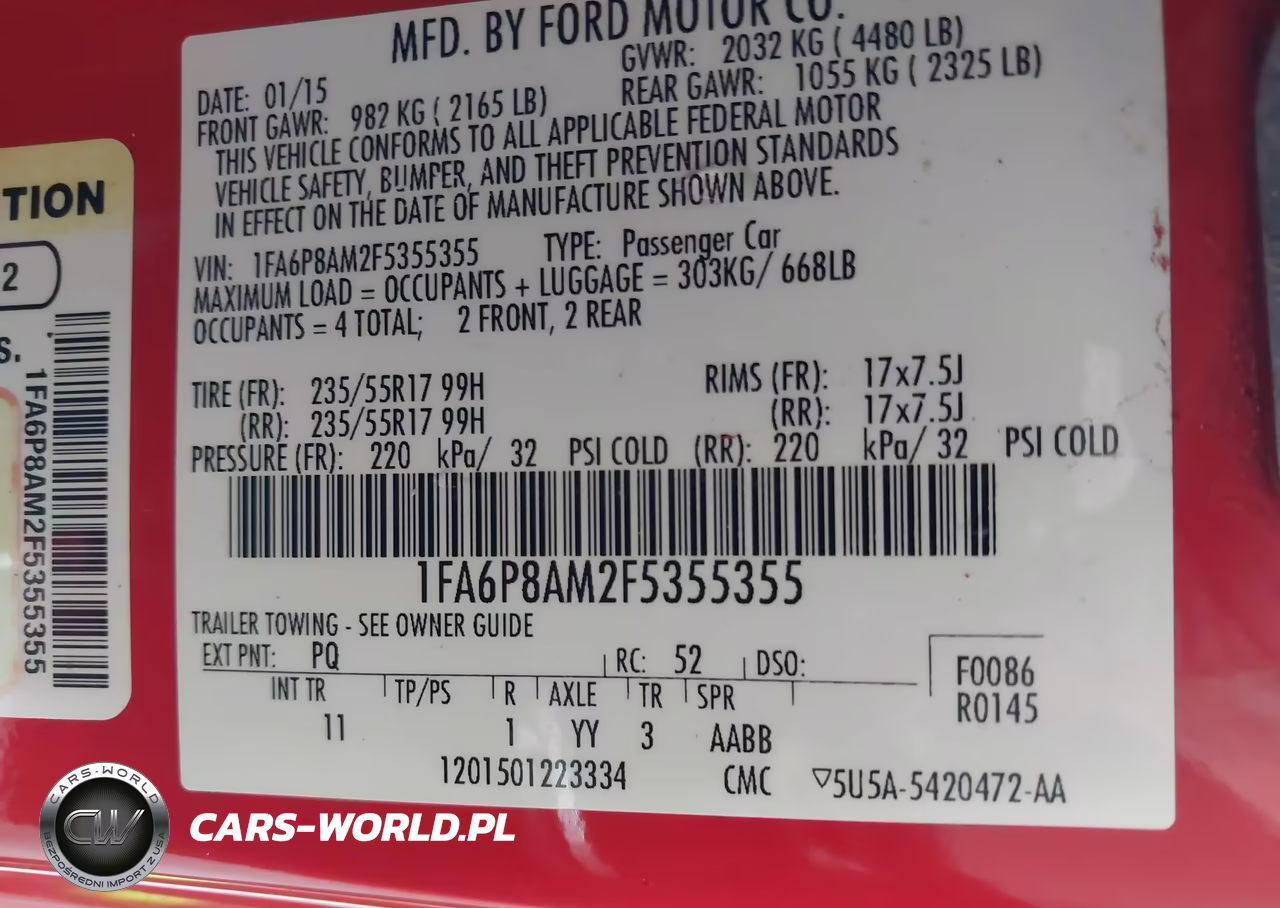 2015 Ford Mustang V6 VIN:1FA6P8AM2F5355355 - 9