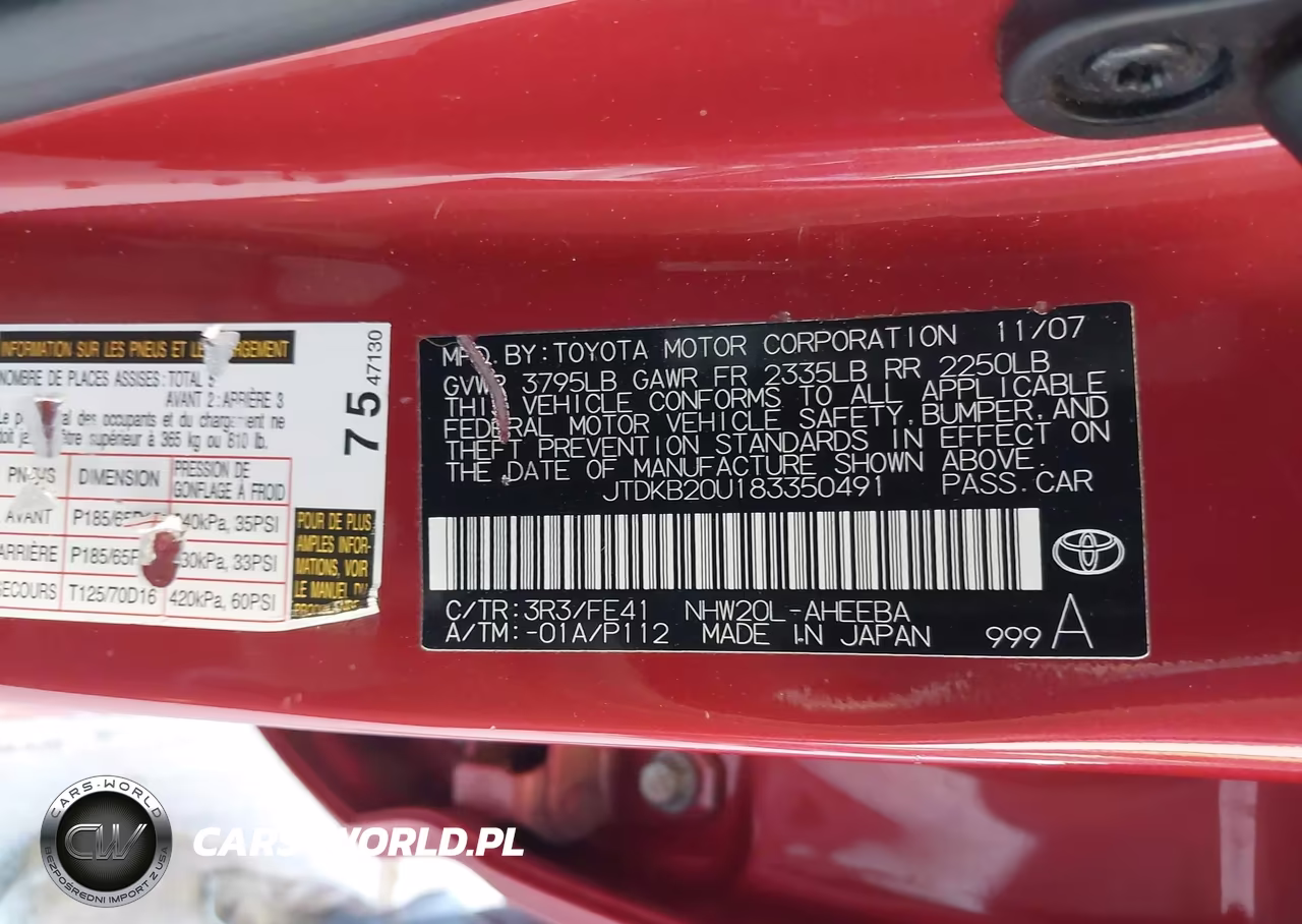 2008 Toyota Prius VIN:JTDKB20U183350491 - 9