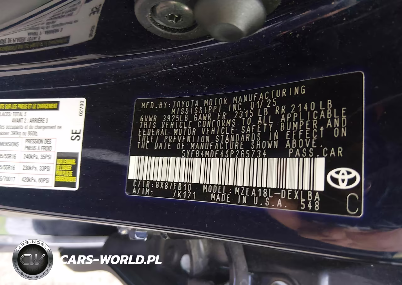 2025 Toyota Corolla Le VIN:5YFB4MDE4SP265734 - 9