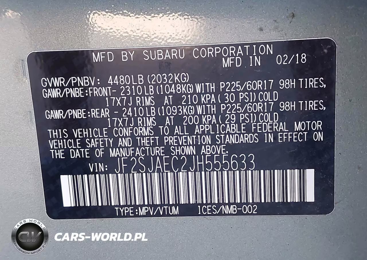 2018 Subaru Forester 2.5I Premium VIN:JF2SJAEC2JH555633 - 9