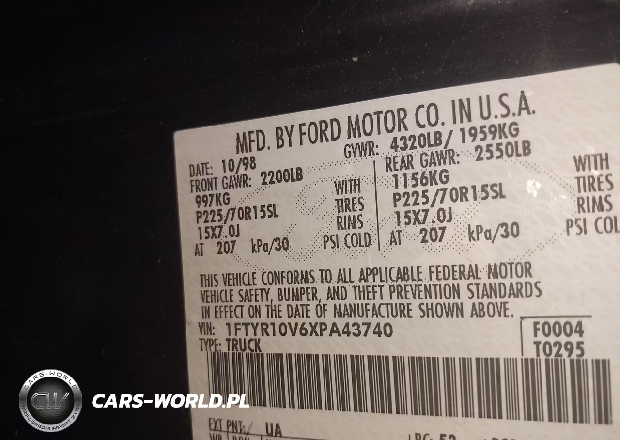 1999 Ford Ranger Xl-Xlt VIN:1FTYR10V6XPA43740 - 9