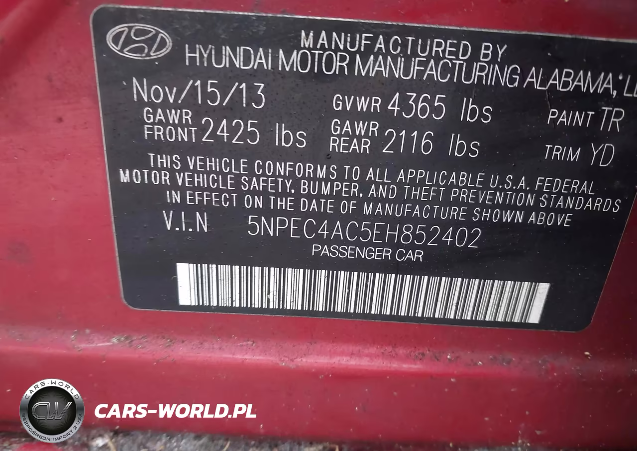 2014 Hyundai Sonata Limited VIN:5NPEC4AC5EH852402 - 9