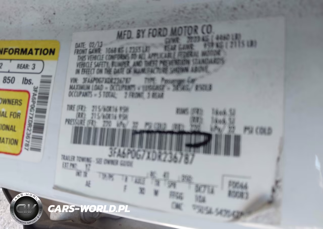 2013 Ford Fusion S VIN:3FA6P0G7XDR236787 - 9