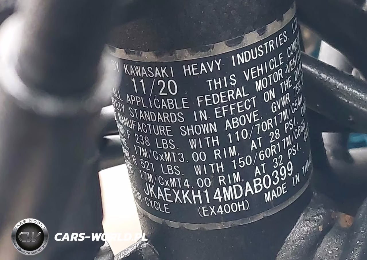 2021 Kawasaki Ex400 VIN:JKAEXKH14MDAB0399 - 10