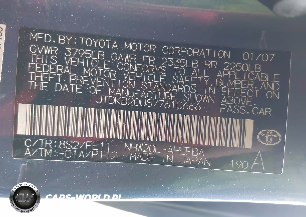 2007 Toyota Prius VIN:JTDKB20U877610666 - 9