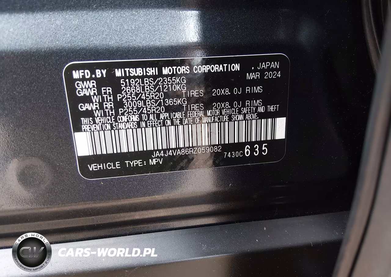 2024 Mitsubishi Outlander Se 2.5 S-Awc-Se Black Edition S-Awc-Se Black Edition W-Pano Roof S-Awc-Se Ralliart S-Awc VIN:JA4J4VA86RZ059082 - 9