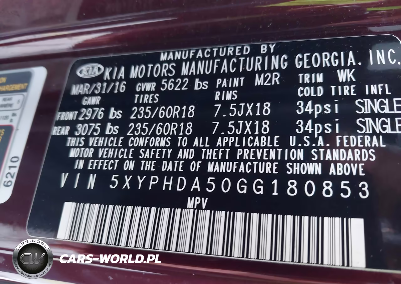 2016 Kia Sorento 3.3L Ex VIN:5XYPHDA50GG180853 - 9