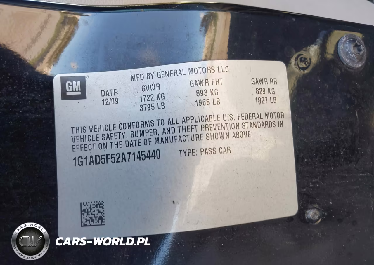 2010 Chevrolet Cobalt Lt VIN:1G1AD5F52A7145440 - 9