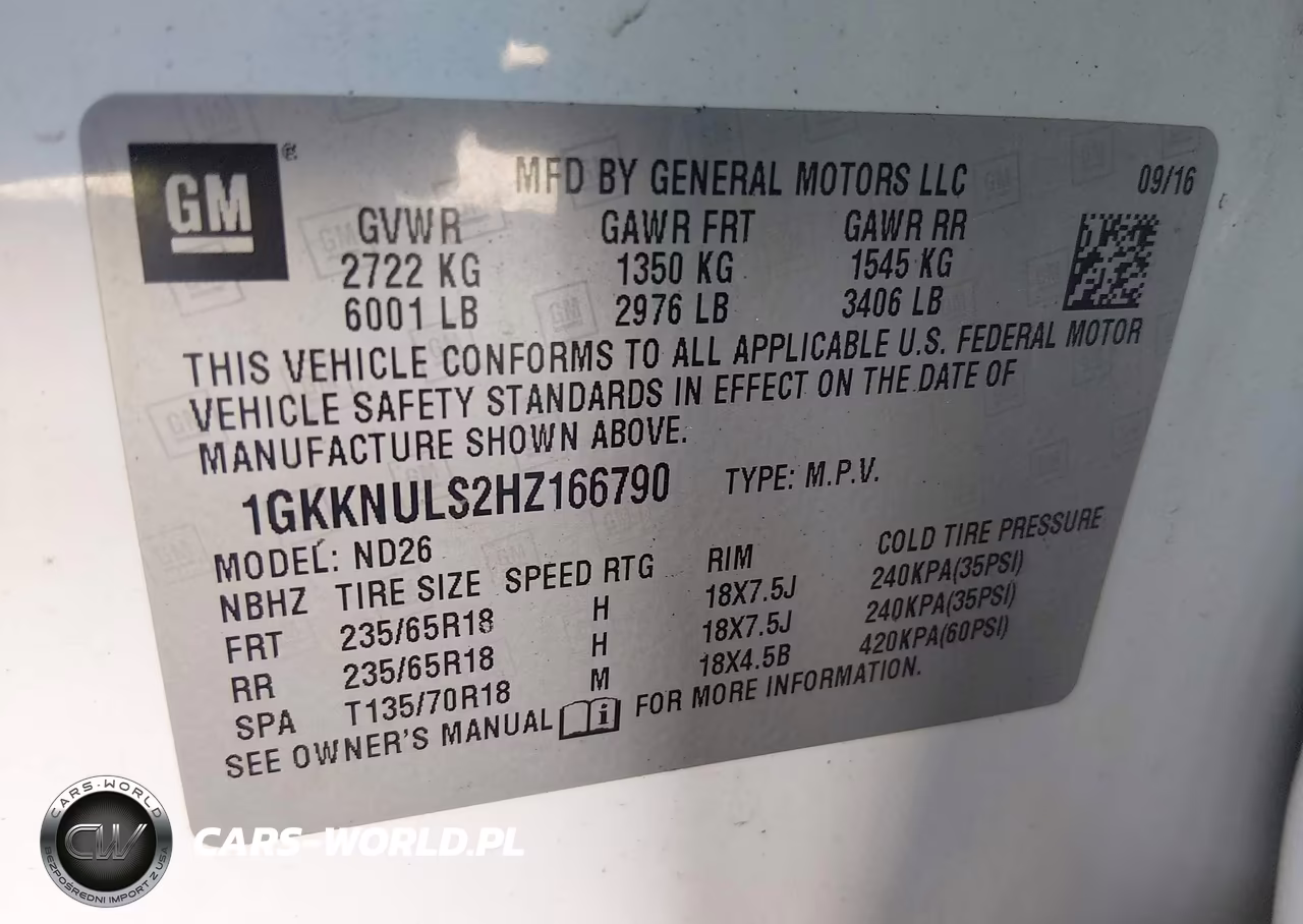 2017 GMC Acadia Slt-1 VIN:1GKKNULS2HZ166790 - 9