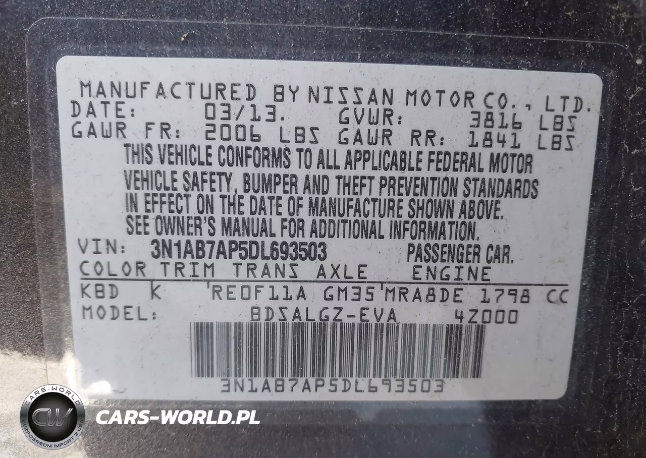 2013 Nissan Sentra Sl VIN:3N1AB7AP5DL693503 - 9