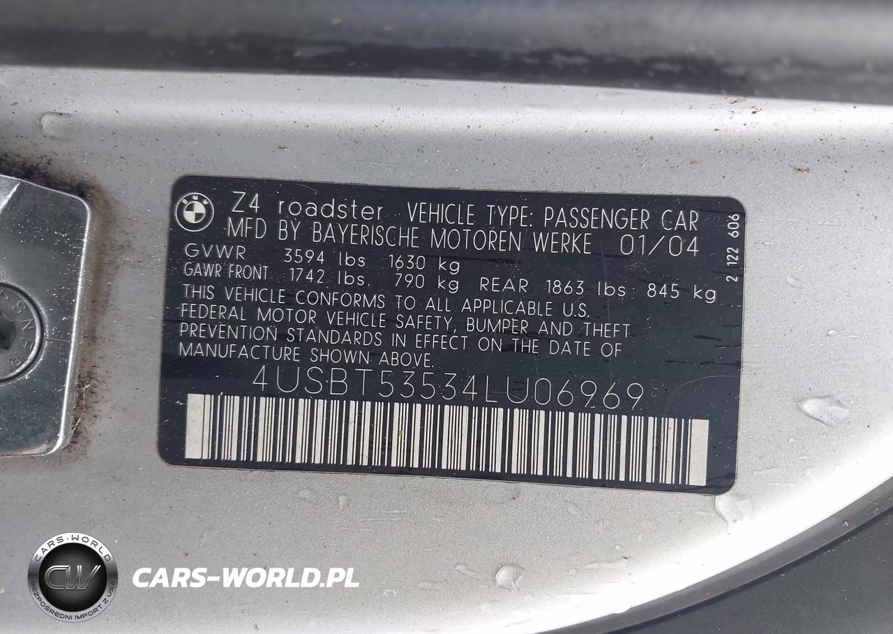 2004 BMW Z4 3.0I VIN:4USBT53534LU06969 - 9