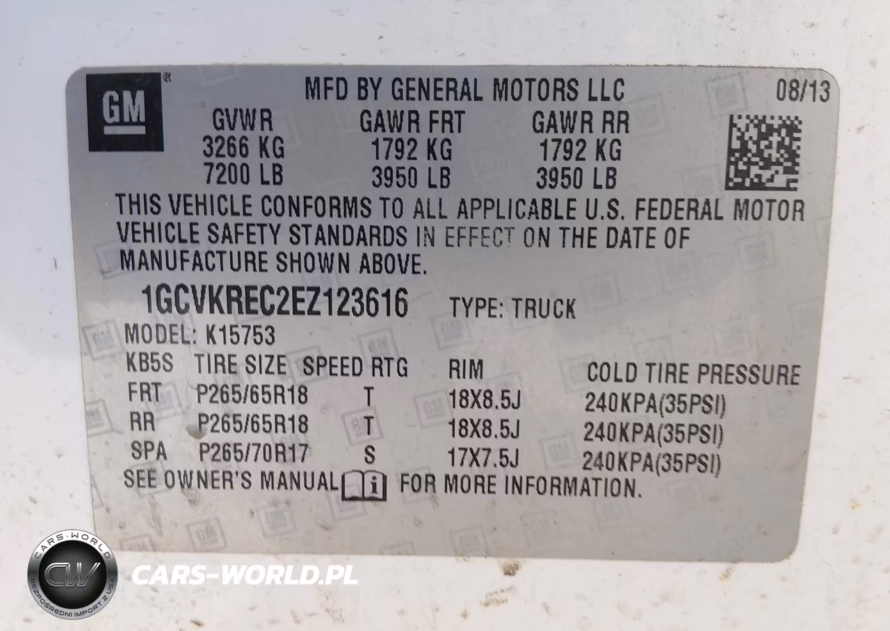CHEVROLET SILVERADO VIN:1GCVKREC2EZ123616 - 9