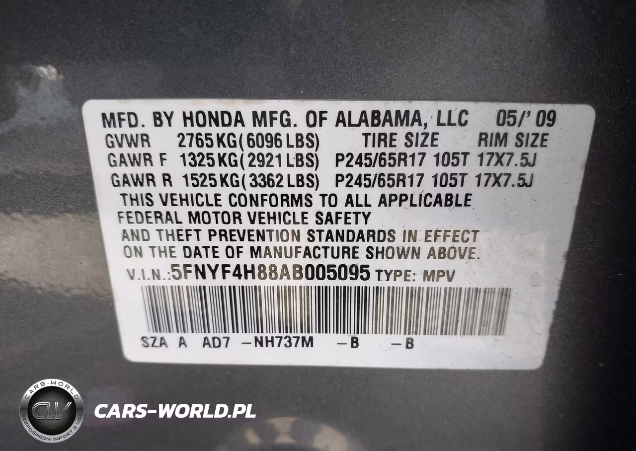 2010 Honda Pilot Touring VIN:5FNYF4H88AB005095 - 9