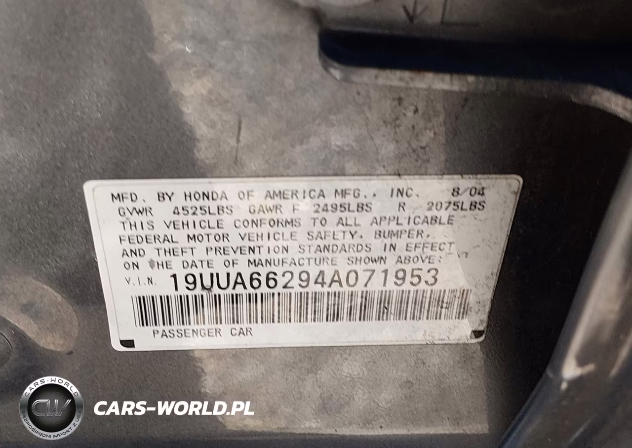 2004 Acura Tl VIN:19UUA66294A071953 - 9