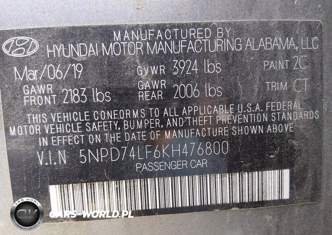 2019 Hyundai Elantra Se VIN:5NPD74LF6KH476800 - 9