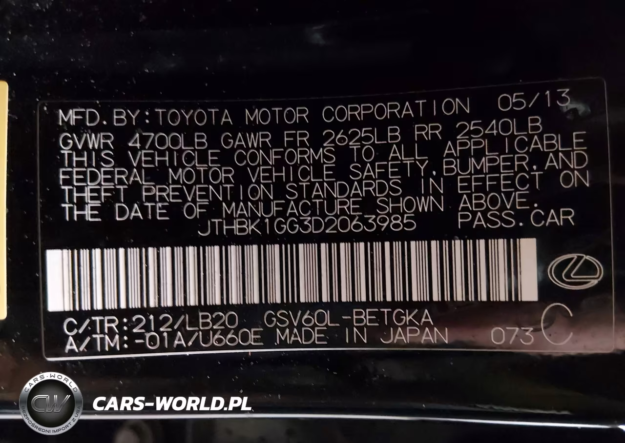 2013 Lexus Es 350 VIN:JTHBK1GG3D2063985 - 9
