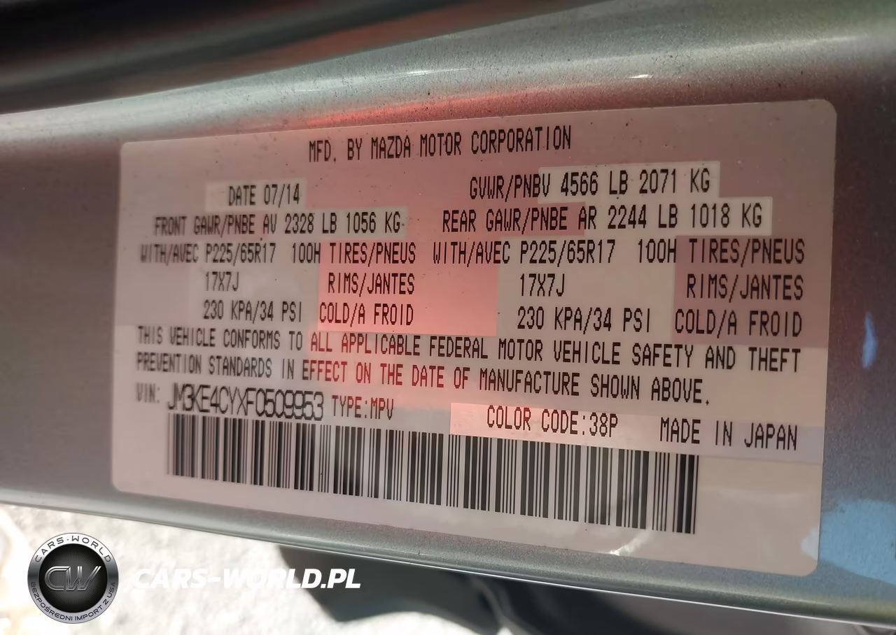 2015 Mazda Cx-5 Touring VIN:JM3KE4CYXF0509953 - 9