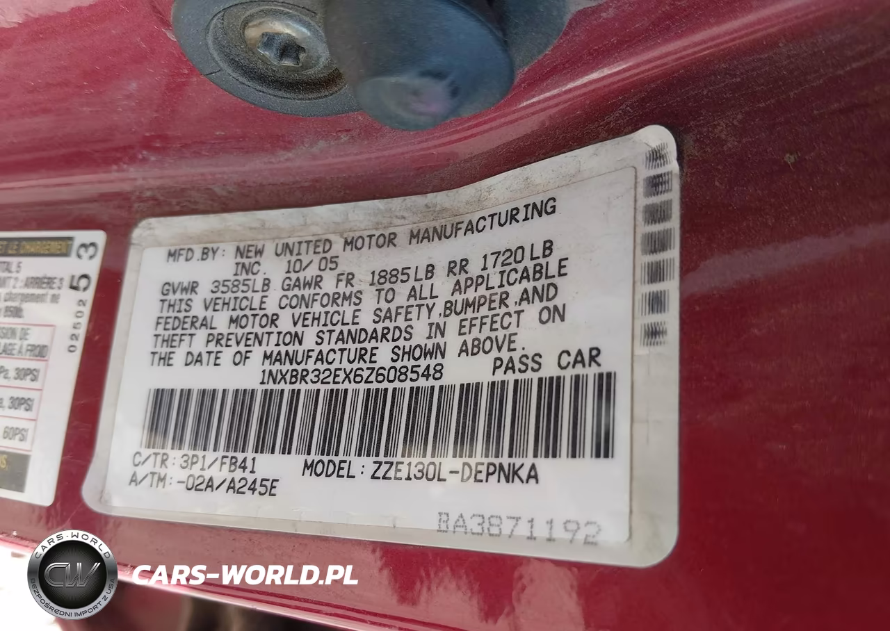 2006 Toyota Corolla Le VIN:1NXBR32EX6Z608548 - 9