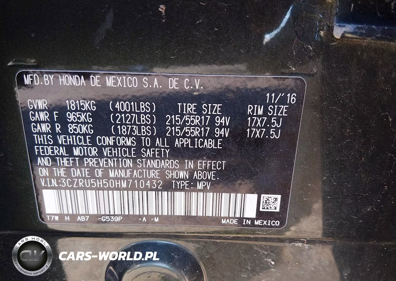2017 Honda Hr-V Ex VIN:3CZRU5H50HM710432 - 9