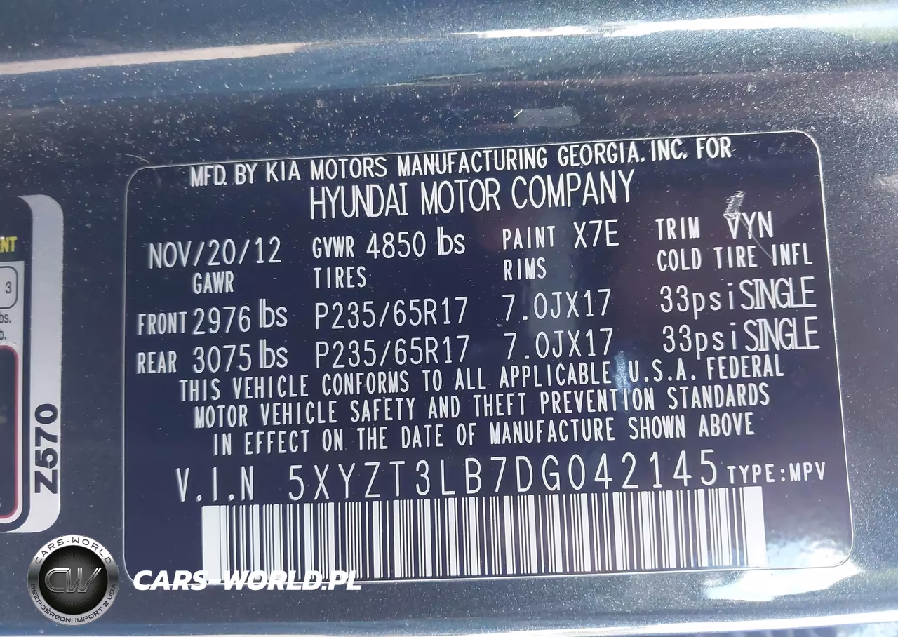 2013 Hyundai Santa Fe Sport VIN:5XYZT3LB7DG042145 - 9