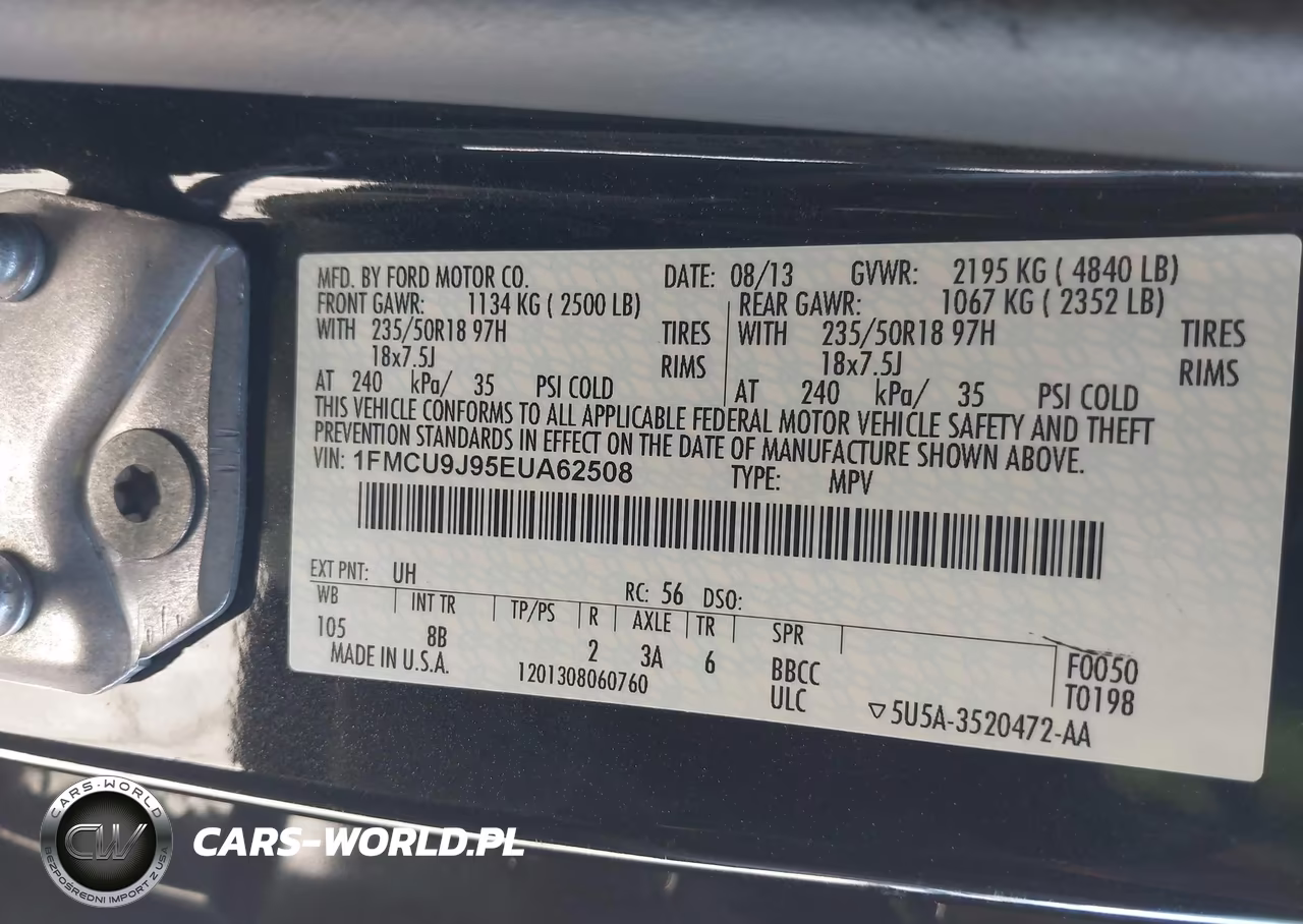 2014 Ford Escape Titanium VIN:1FMCU9J95EUA62508 - 9