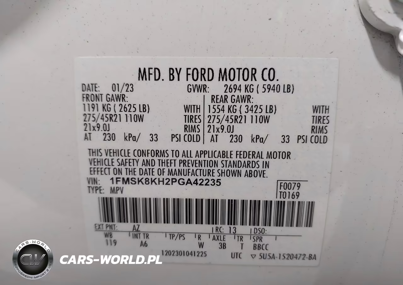 2023 Ford Explorer St-Line VIN:1FMSK8KH2PGA42235 - 9