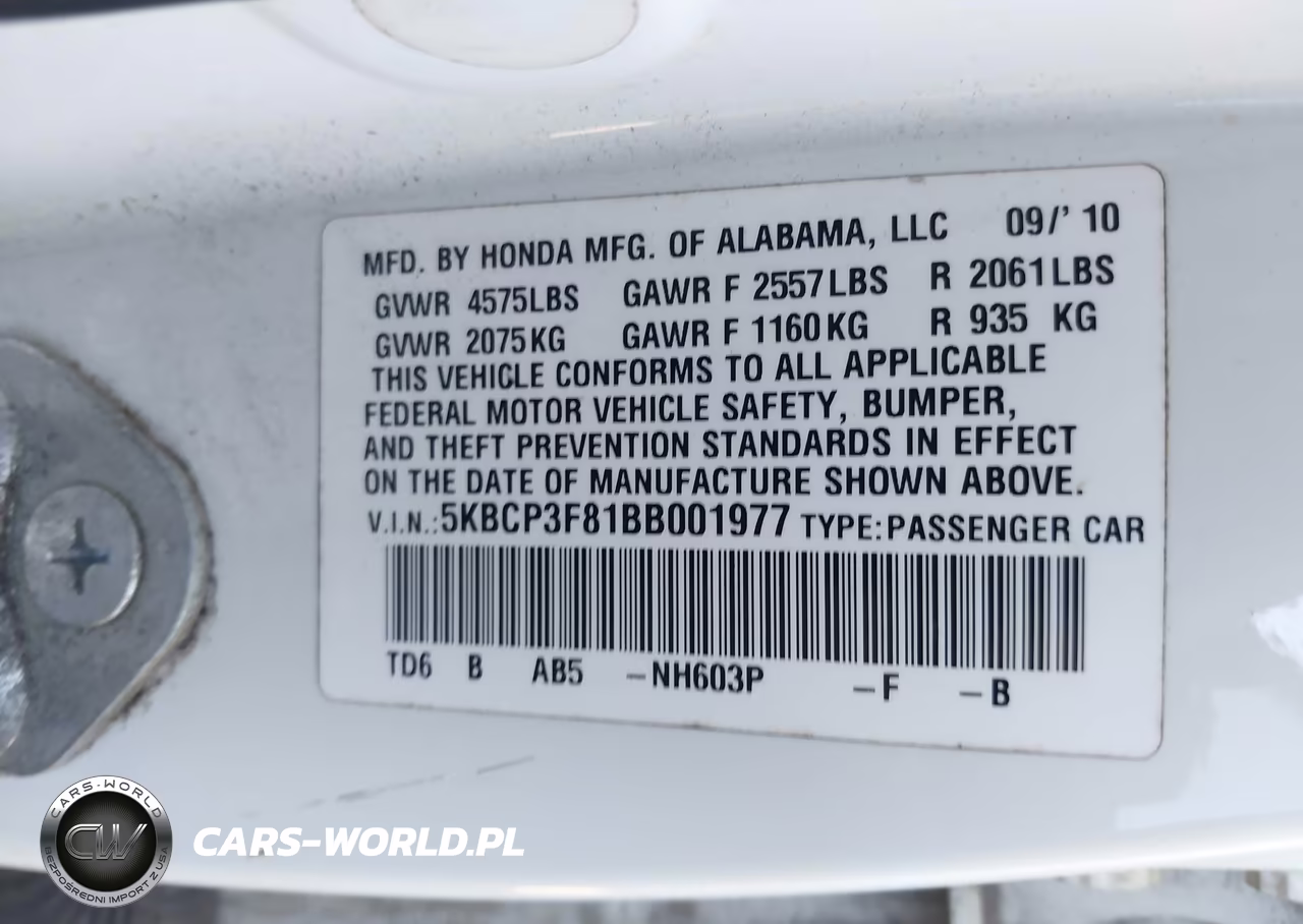 2011 Honda Accord 3.5 Ex-L VIN:5KBCP3F81BB001977 - 9