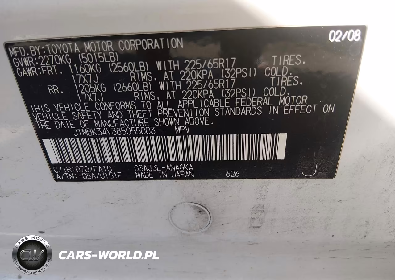 2008 Toyota Rav4 Limited V6 VIN:JTMBK34V385055003 - 9