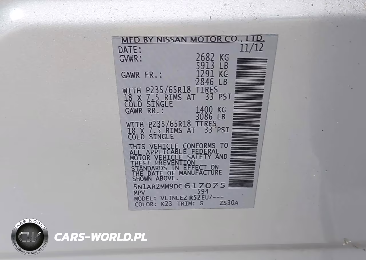 2013 Nissan Pathfinder Sv VIN:5N1AR2MM9DC617075 - 9