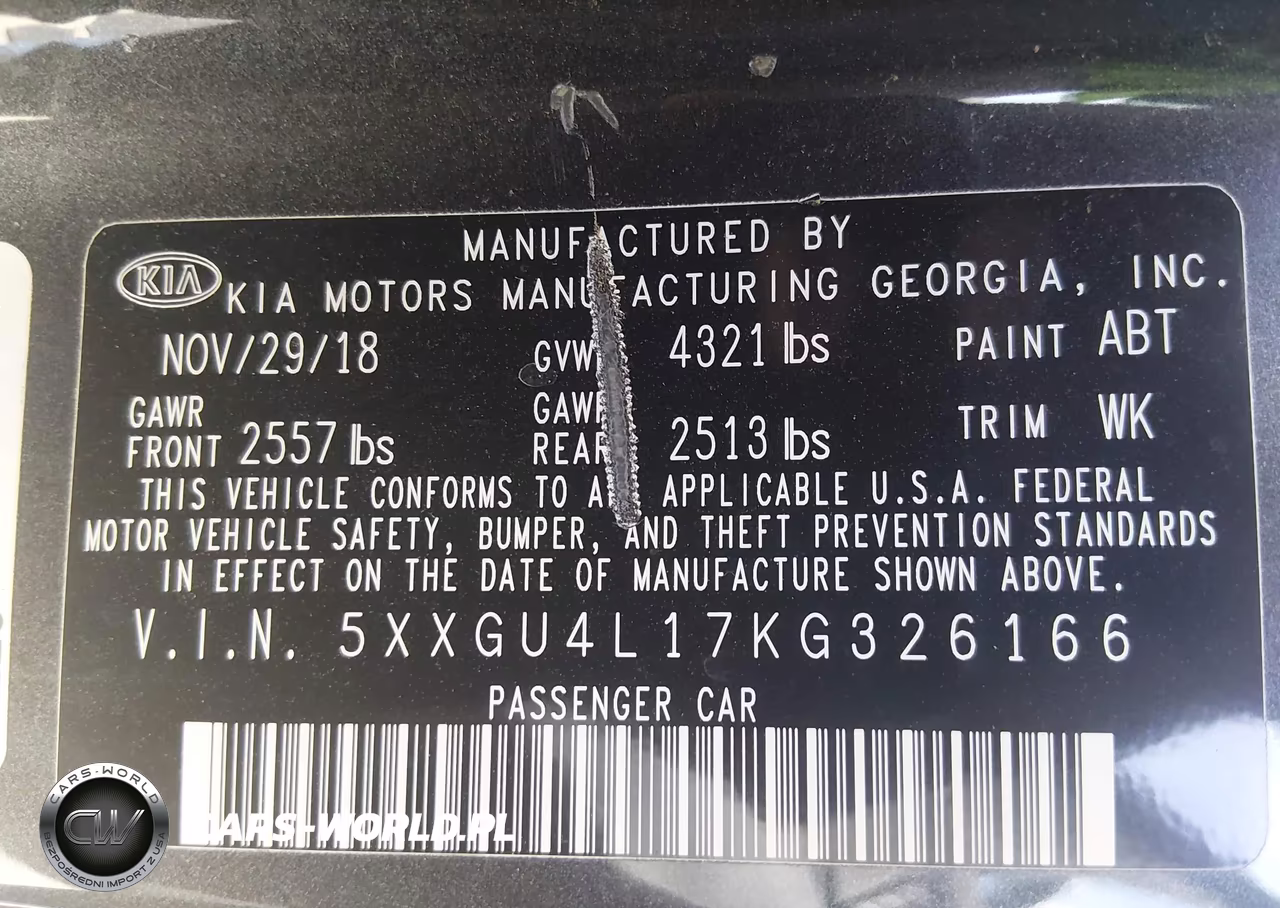 2019 Kia Optima Ex VIN:5XXGU4L17KG326166 - 9