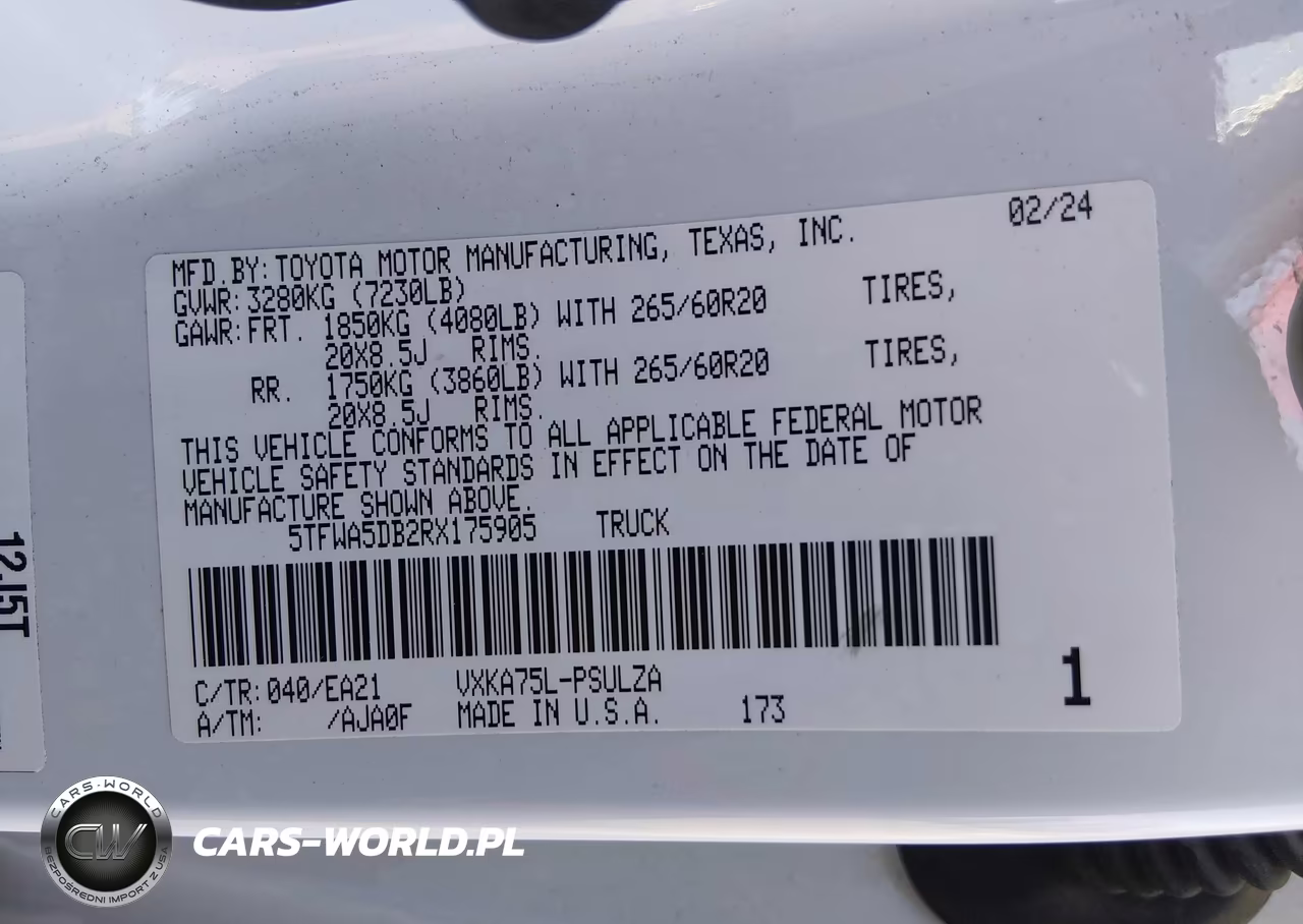 2024 Toyota Tundra Limited VIN:5TFWA5DB2RX175905 - 9