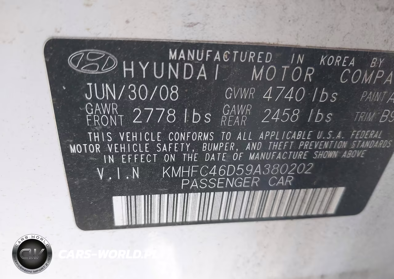 2009 Hyundai Azera Gls VIN:KMHFC46D59A380202 - 9