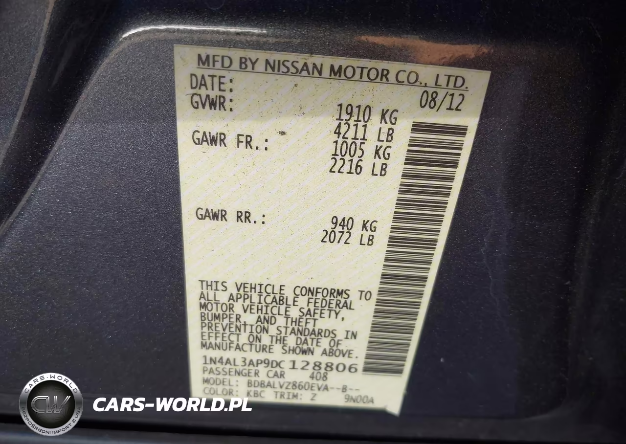 2013 Nissan Altima 2.5 Sl VIN:1N4AL3AP9DC128806 - 9