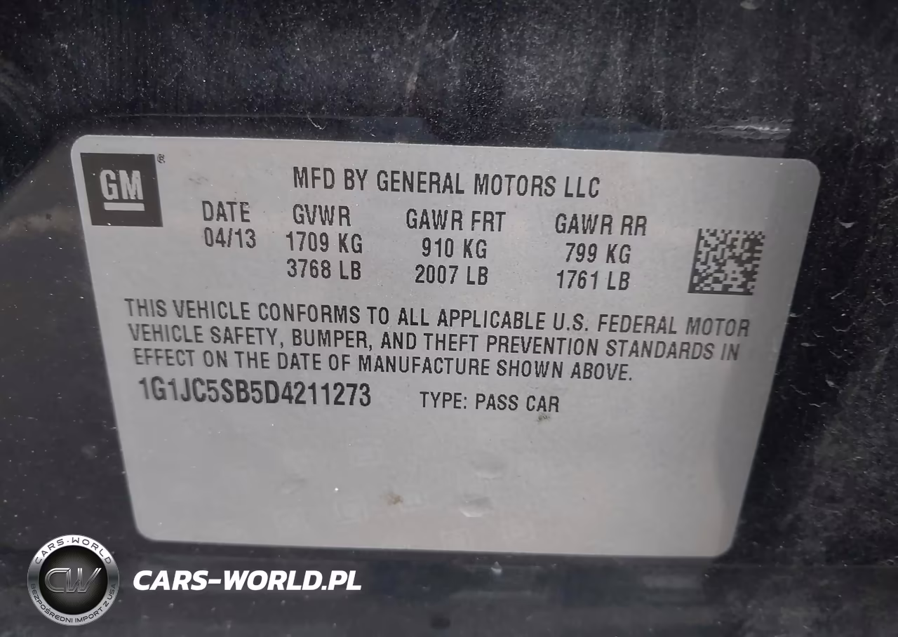 2013 Chevrolet Sonic Lt Auto VIN:1G1JC5SB5D4211273 - 9
