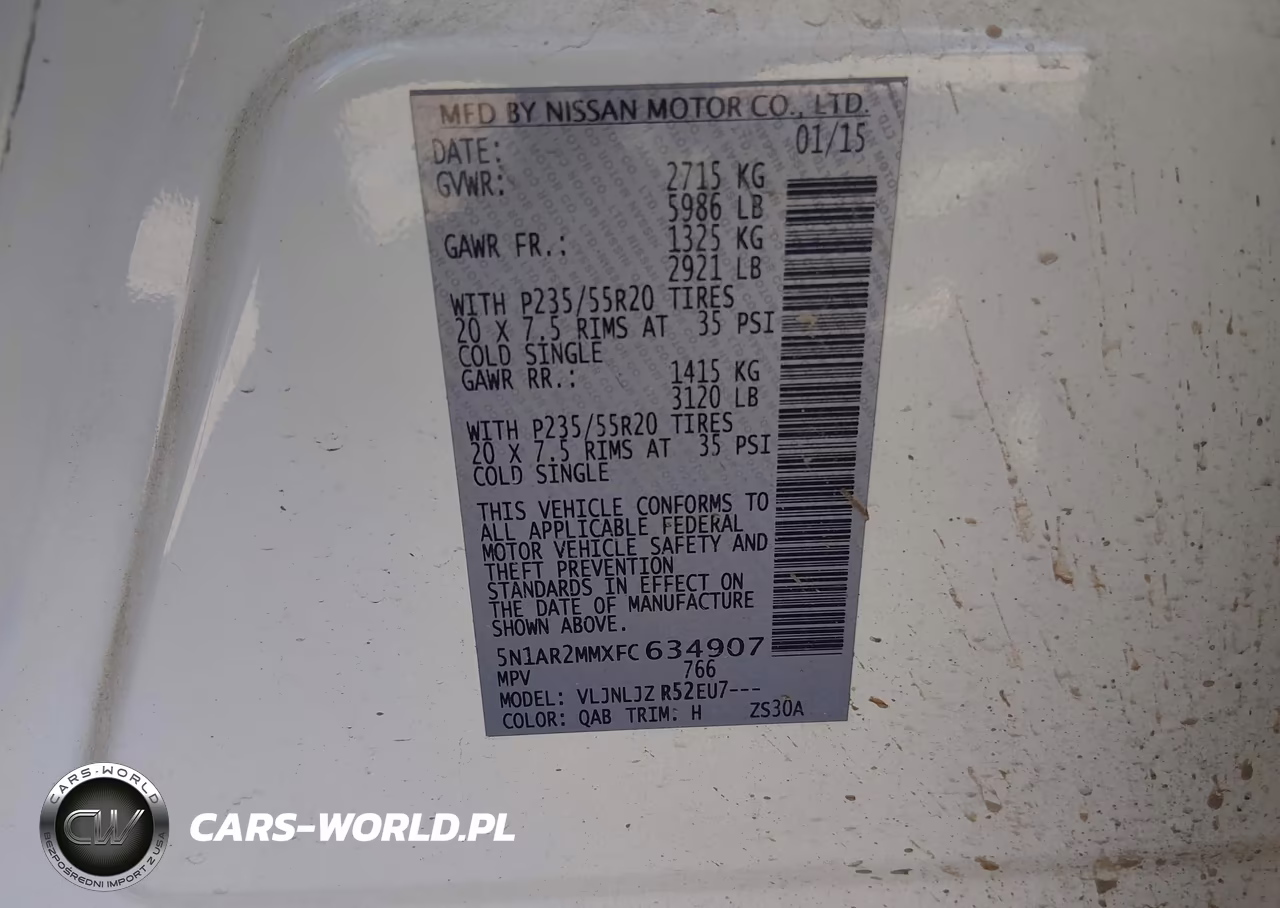 2015 Nissan Pathfinder Platinum VIN:5N1AR2MMXFC634907 - 9