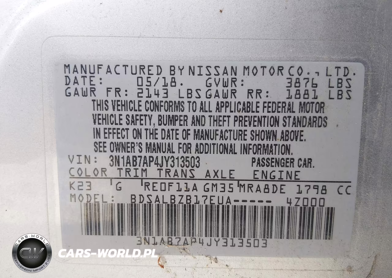 2018 Nissan Sentra S VIN:3N1AB7AP4JY313503 - 9