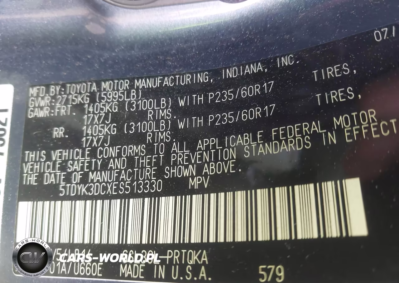 2014 Toyota Sienna Xle V6 8 Passenger VIN:5TDYK3DCXES513330 - 9