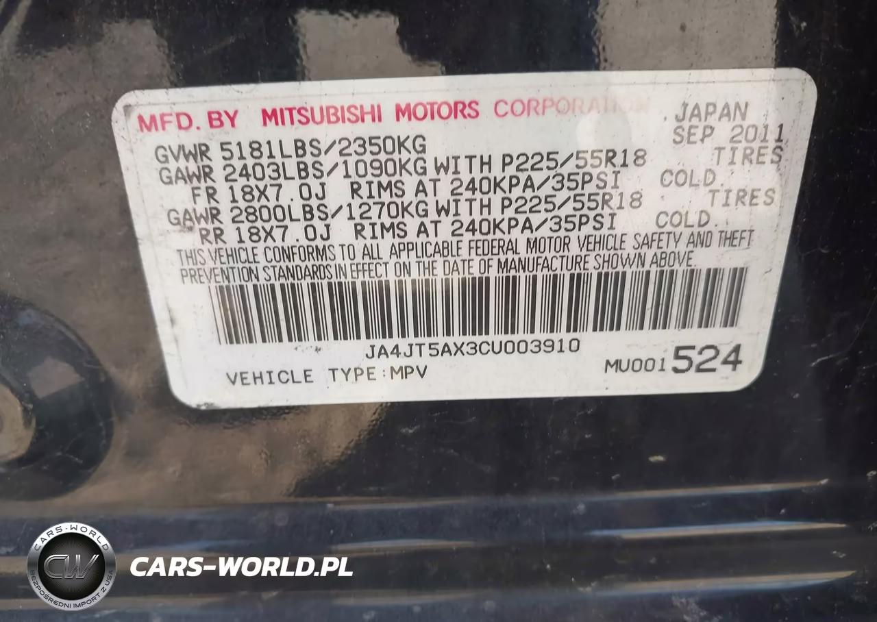 2012 Mitsubishi Outlander Gt VIN:JA4JT5AX3CU003910 - 9