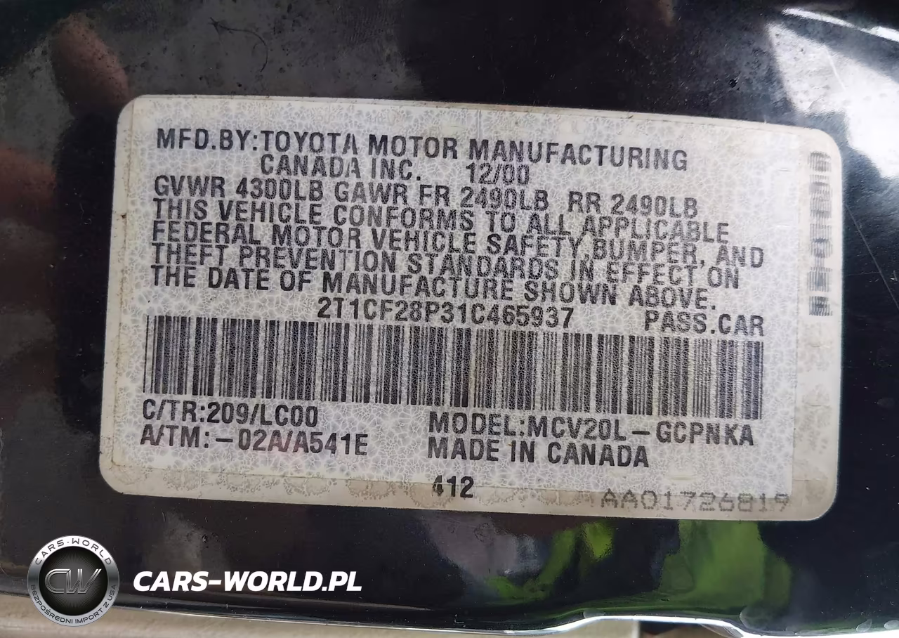 2001 Toyota Camry Solara Sle V6 VIN:2T1CF28P31C465937 - 9