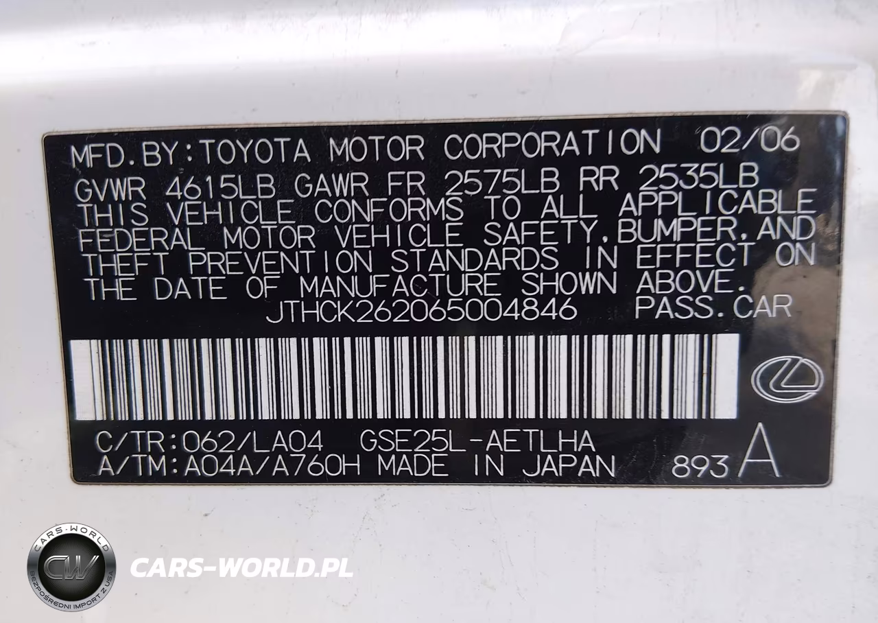 2006 Lexus Is 250 VIN:JTHCK262065004846 - 9