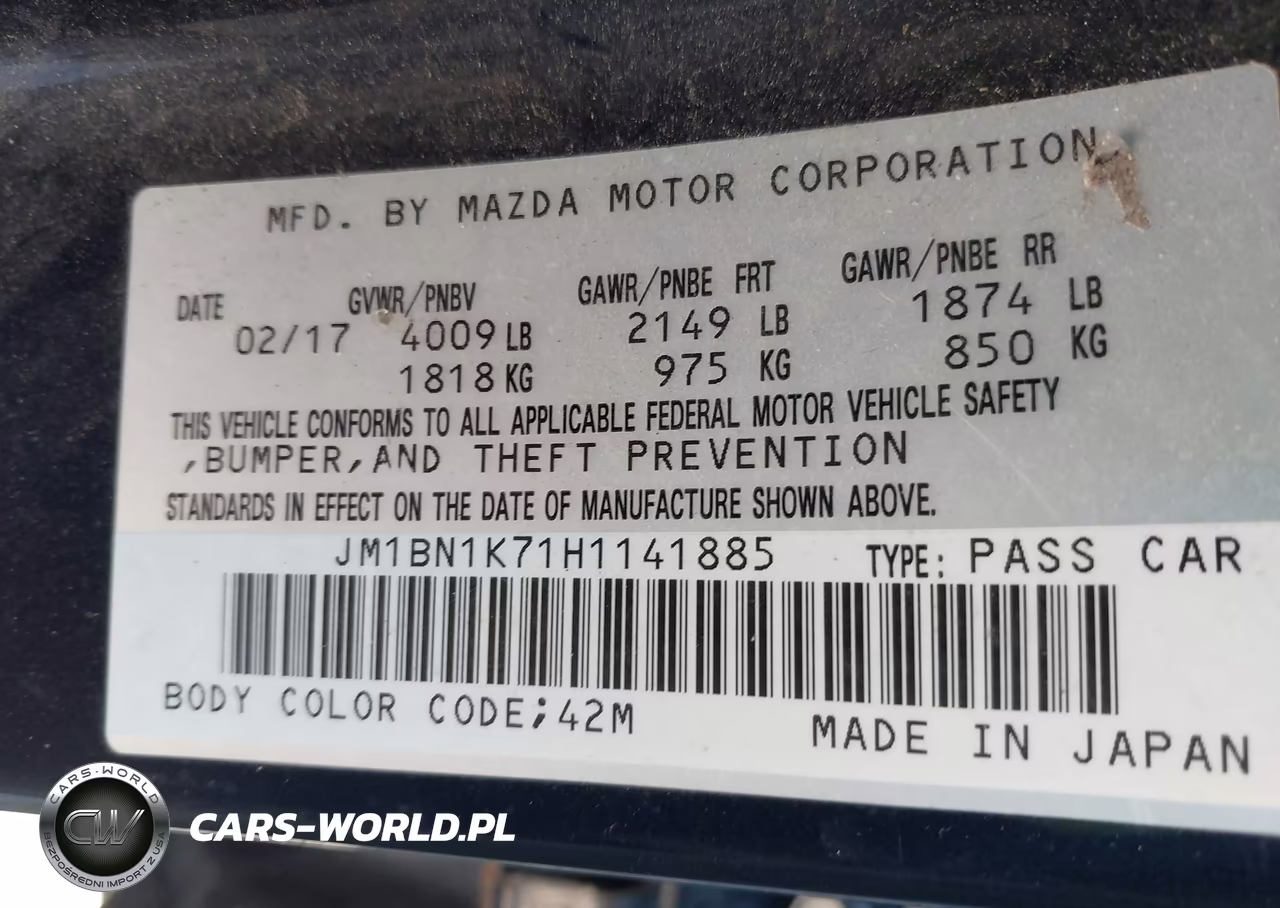 2017 Mazda Mazda3 Sport VIN:JM1BN1K71H1141885 - 9