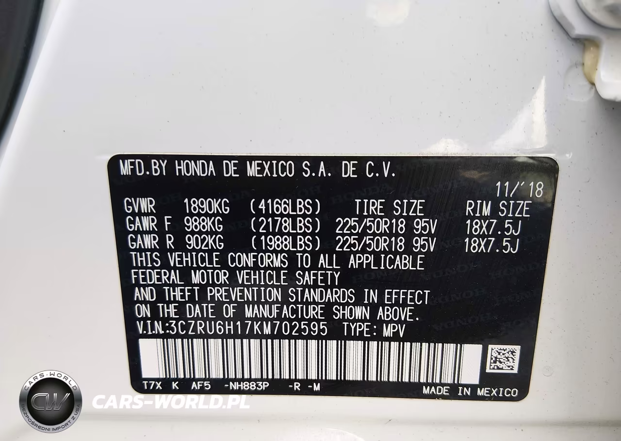2019 Honda Hr-V Sport VIN:3CZRU6H17KM702595 - 9