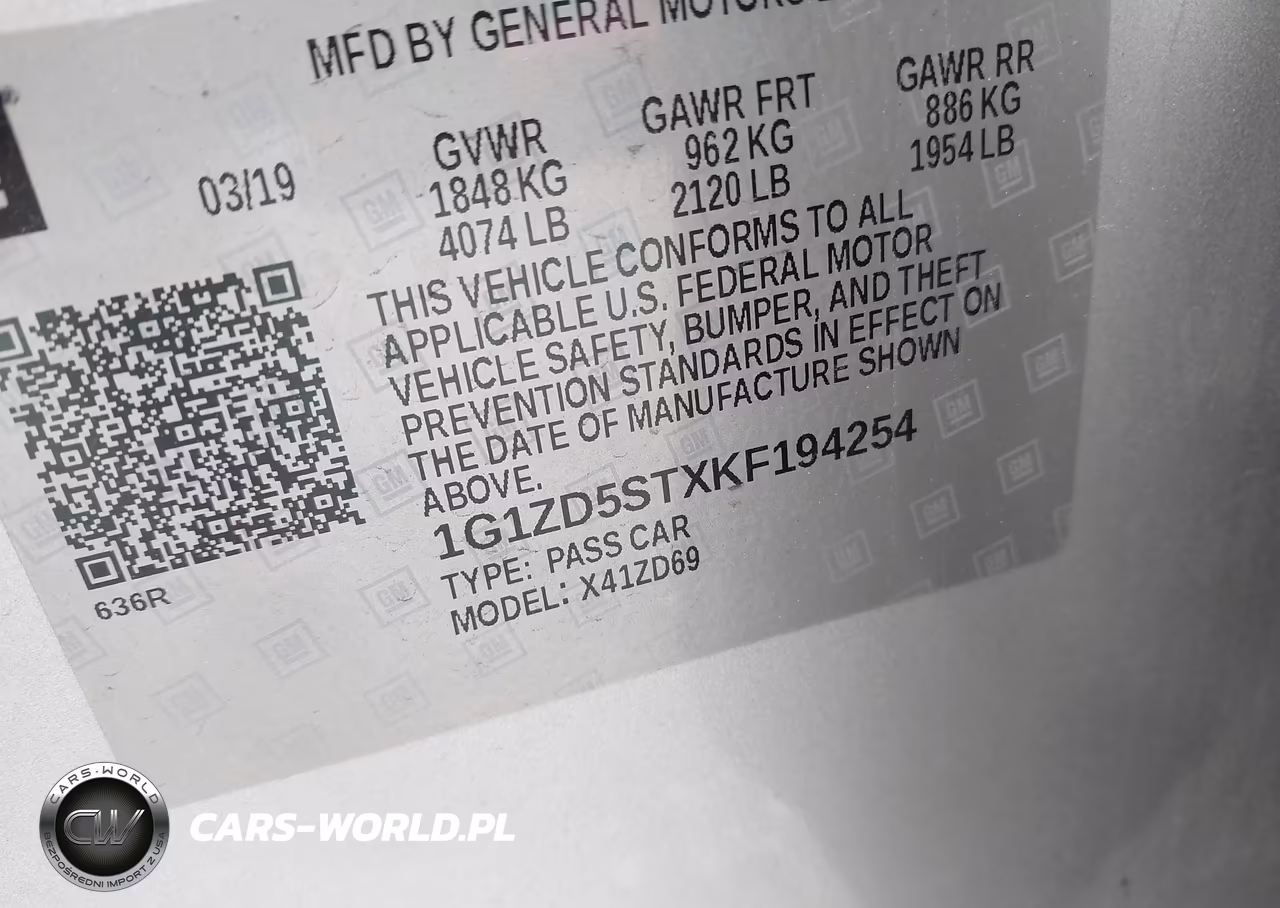 2019 Chevrolet Malibu Lt VIN:1G1ZD5STXKF194254 - 9