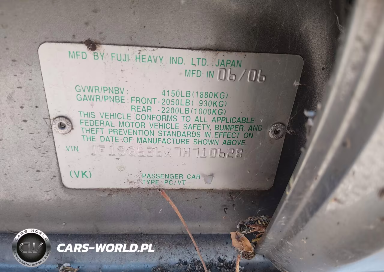 2007 Subaru Forester 2.5X VIN:JF1SG636X7H710628 - 9