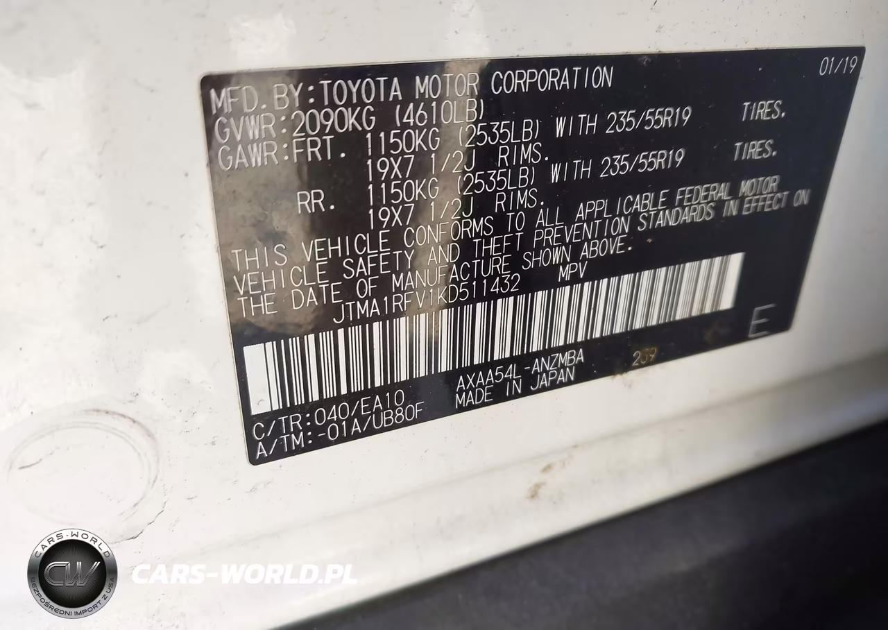 2019 Toyota Rav4 Xle Premium VIN:JTMA1RFV1KD511432 - 9