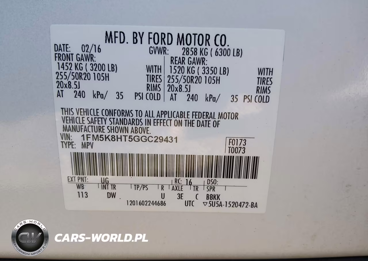 2016 Ford Explorer Platinum VIN:1FM5K8HT5GGC29431 - 9