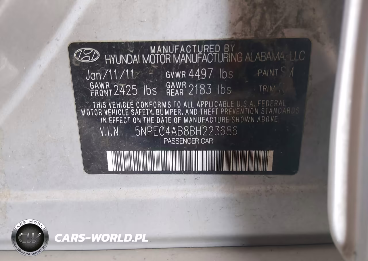 2011 Hyundai Sonata Se 2.0T VIN:5NPEC4AB8BH223686 - 9