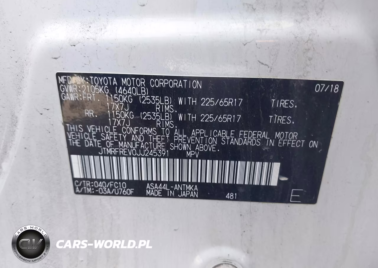 2018 Toyota Rav4 Xle VIN:JTMRFREV0JJ245391 - 9