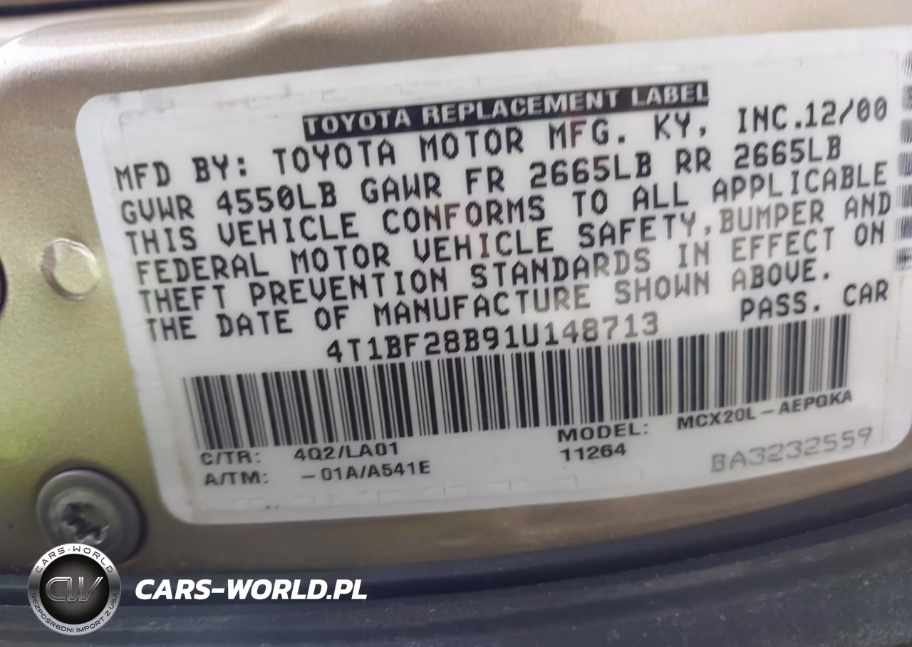 2001 Toyota Avalon Xls VIN:4T1BF28B91U148713 - 9